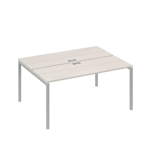 Рабочая станция 2х160 на опорах DUE A4 А4 Б2 172 БП дуб / металлокаркас серый - Вид 1