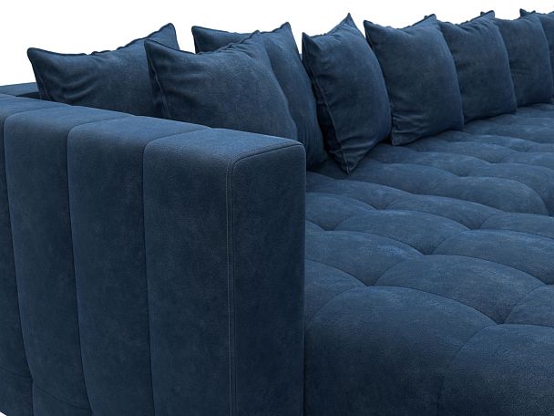 Диван П-образный Лига-052 НПБ Лонг Велюр синий - Вид 4