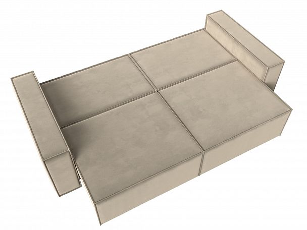 Диван прямой Куба (полностью микровельвет бежевый) - Вид 9