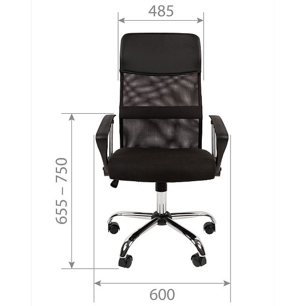 Кресло CHAIRMAN 610, ткань стандарт/сетчатый акрил, черный - Вид 5