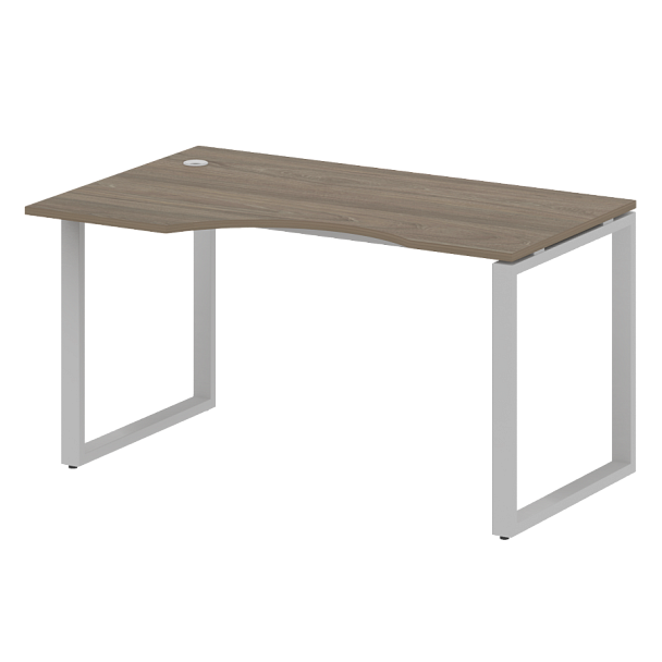 Metal System Стол криволинейный левый на О-образном м/к БО.СА-2 (L) Вяз/Серый металл 1400*900*750 - Вид 1