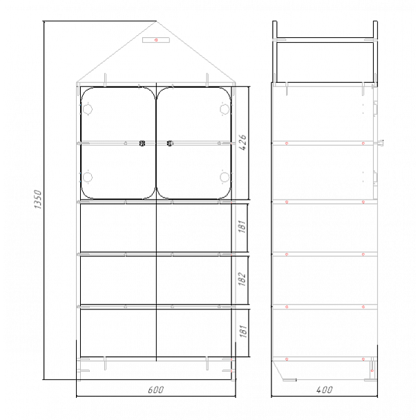 Стенка модульная Домик модуль 2 (цветной фасад) - Вид 2
