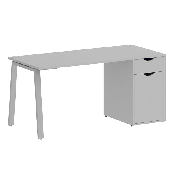 Home Office Стол письменный VR.SP-3-158.1.A Серый/Серый металл 1580*720*750 - Вид 1
