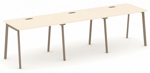 Рабочая станция на 3 места "ESTETICA" ES.RS-3.1-LP Сатин - Вид 1