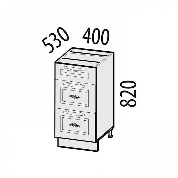 Стол "Виктория" 20.59 с 3 ящиками - Вид 2