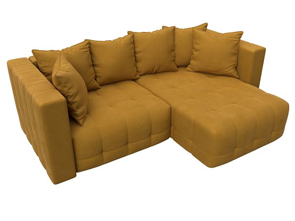 Диван угловой Лига-052 НПБ угол универсальный Велюр желтый - Вид 6