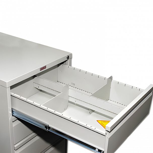 Шкаф картотечный ПРАКТИК "AFC-07", 1327х515х631мм, 7 ящиков под формат А5 (210х149 мм), формат папок Foolscap или A4 (БЕЗ ПАПОК) - Вид 3