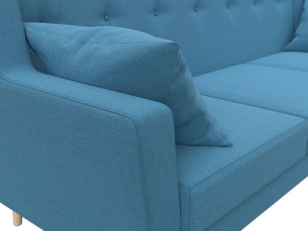 Диван кухонный прямой Брайтон 3 Рогожка голубой - Вид 4