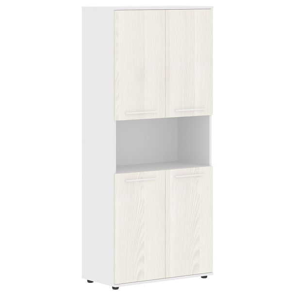 Шкаф высокий широкий EHCS 85.4 Ясень Траун/Белый/Белый 852х430х1967 EDIS - Вид 1