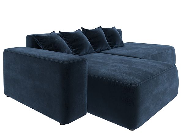 Диван угловой Лига-065 угол левый Велюр синий - Вид 3