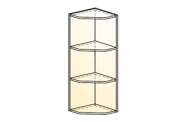 Шкаф навесной концевой L300 H900 Кухня 00.14.0133  - Вид 3