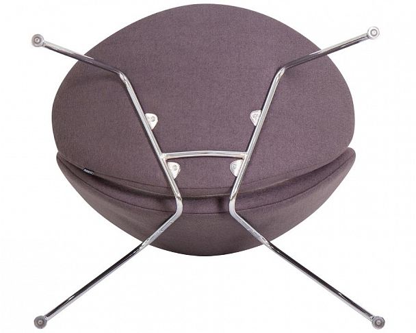 Кресло дизайнерское DOBRIN EMILY (серая ткань AF7, хромированная сталь) - Вид 2