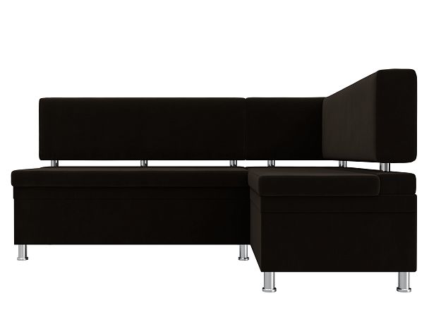 Кухонный уголок Стайл правый (полностью микровельвет коричневый) - Вид 2