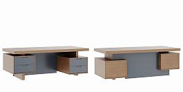 Стол письменный с тумбами малыми Concept 220x100x76 дуб капучино - Фото предпросмотра