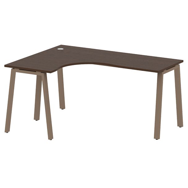Metal System Стол криволинейный левый на А-образном м/к БА.СА-4 (L) Венге/Мокко металл 1600*1200*750 - Вид 1