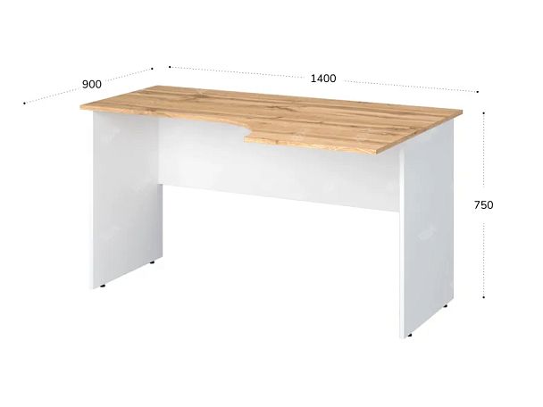 TANDEM RTD013-140R-V Стол эргономичный правый 1400х900х750 Вотан/Белый - Вид 2