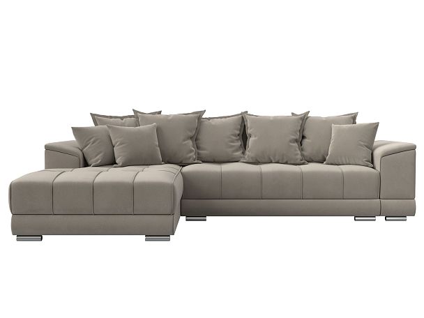 Угловой диван НордСтар левый угол Микровельвет бежевый - Вид 2