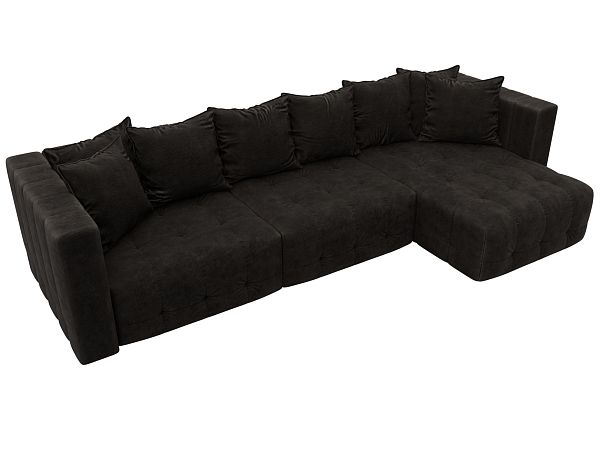 Диван угловой Лига-052 НПБ Лонг угол универсальный Велюр коричневый - Вид 6