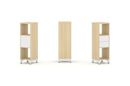 Стайл Проджект Набор стеллажа 1 сторон., 3 яр. SN.NS-311 Акация Лорка/Белый/Металл Белый 387*400*124 - Фото предпросмотра