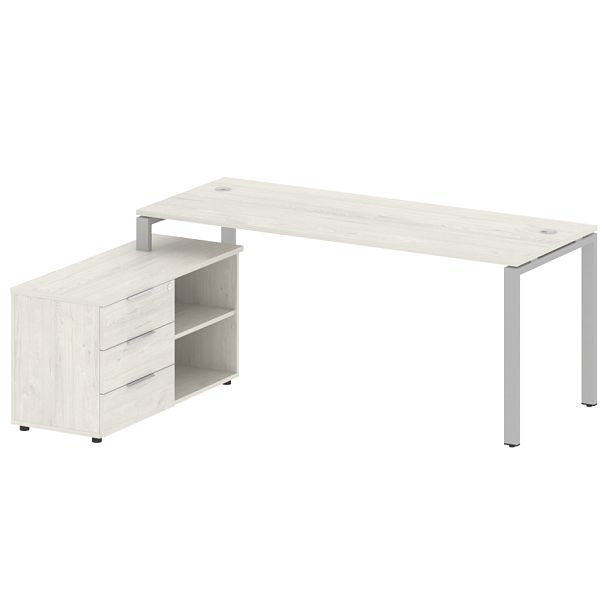 Metal System Р. ст. с тумбой на П-образном м/к БП.РС-СТС-2.5 (L) Дуб наварра/Серый металл 1900*1520*750 - Вид 1