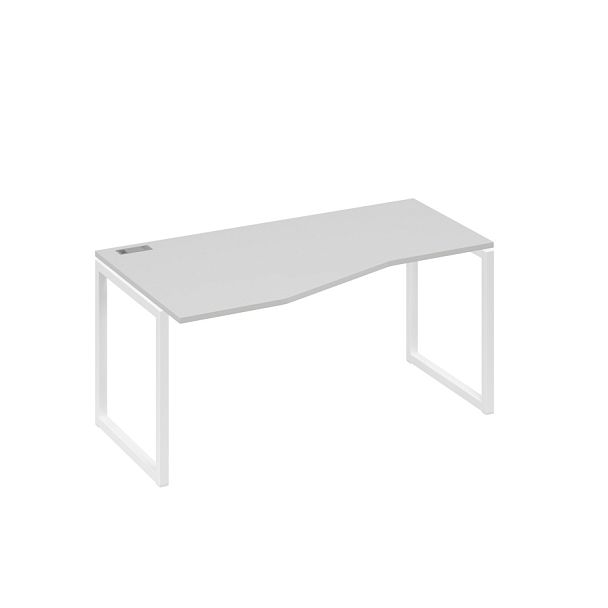 Стол эргономичный левый "Техно" на металлокаркасе QUATTRO A4 А4 Б4 065 БП серый / металлокаркас белый - Вид 1