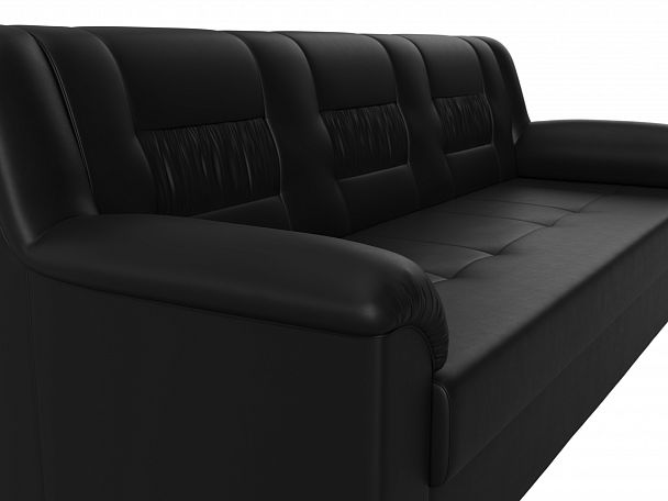 Прямой диван Карелия (полностью экокожа черная) - Вид 4