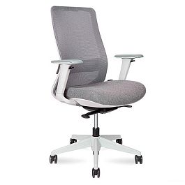 Кресло офисное / Como LB grey / серый пластик / серая ткань / серая сетка - Фото предпросмотра