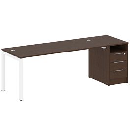 Metal System Quattro Р. ст. с тумбой на П-образном м/к 50БП.РС-СТП-1.5 Венге/Белый металл 2212*720*750 - Фото предпросмотра