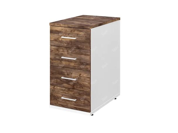 TANDEM RTD038-40-SH Тумба 4 ящика универсальная 400х600х750 Таксония шоколадная/Белый - Вид 1