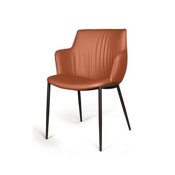 Стул с подлокотниками Sofia, экокожа soft-touch, терракот - Вид 1