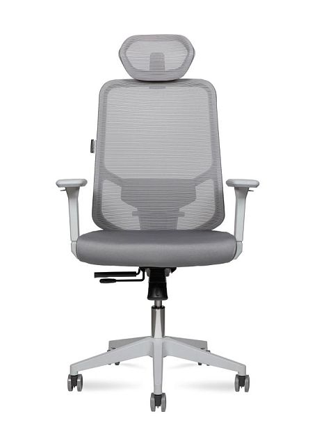 Кресло офисное / Best grey / серый пластик / серая сетка / серая ткань - Вид 2