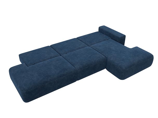 Диван угловой Лига-036 НПБ Модерн Лонг правый угол Велюр синий - Вид 10