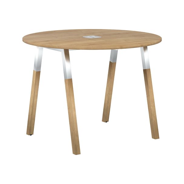 Стол FRST 1020 Дуб Гамильтон/Белый-Бук 1020х1020х733 FORTA - Вид 1