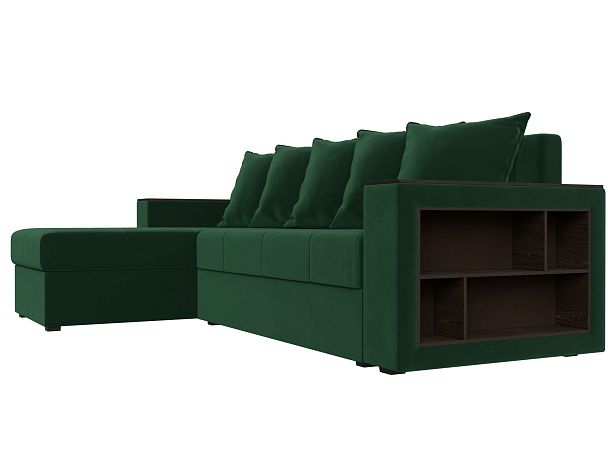 Диван угловой Дубай Лайт угол левый (полностью велюр зеленый) - Вид 3
