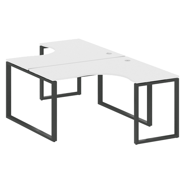 Metal System Р. ст. криволинейная на О-образном м/к БО.РАС-СА-2.3 Белый/Антрацит металл 1400*2435*750 - Вид 1