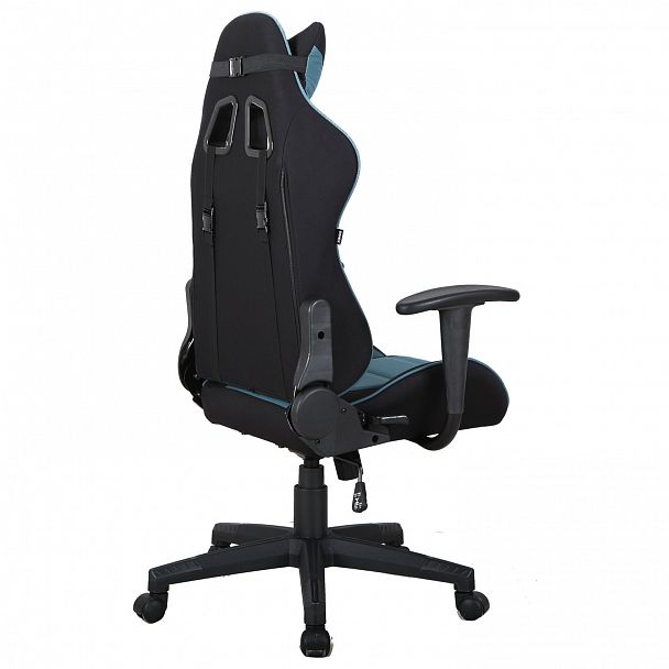 Кресло компьютерное BRABIX "GT Racer GM-100", две подушки, ткань, черное/голубое, 531818 - Вид 9