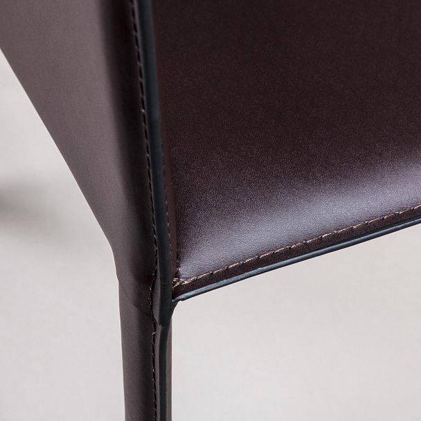 Стул полубарный Barrie, кожа коричневый - Вид 7
