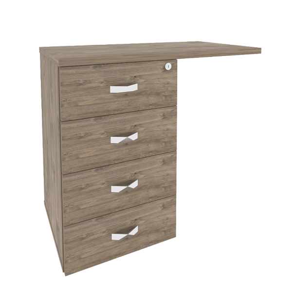 Onix Тумба приставная (универсальная л/пр) O.TPU-4 Тиквуд темный 842*460*750 - Вид 1