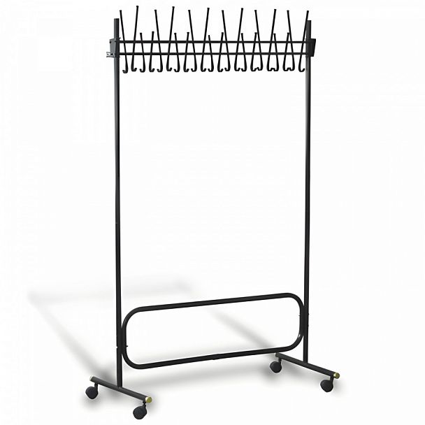 Вешалка напольная "СК (СКР)", 1,98 м, 22 крючка, металл, черная, передвижная - Вид 1