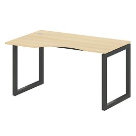 Metal System Quattro Стол криволинейный левый на О-образном м/к 50БО.СА-2 (L) Акация/Антрацит металл 1400*900*750 - Фото предпросмотра