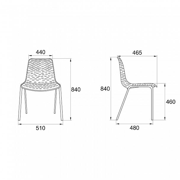 Стул LUX (4 ножки) каркас Хром, синий, стопируемый - Вид 3