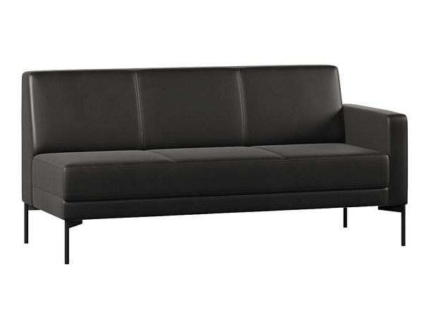 Модуль Everprof Gamma с подлокотником трехместный левый Экокожа Черный - Вид 1