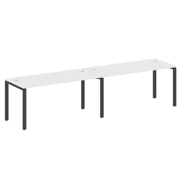 Metal System Р. ст. на 2 раб. места на П-образном м/к БП.СМ-2.4 Белый/Антрацит металл 3200*720*750 - Вид 1