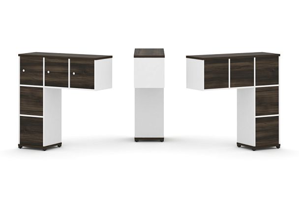 Concept Надставка низкая CN.ONN-005 Дуб Мали/Белый Бриллиант/Металл Черный 1099*365*1130 - Вид 1