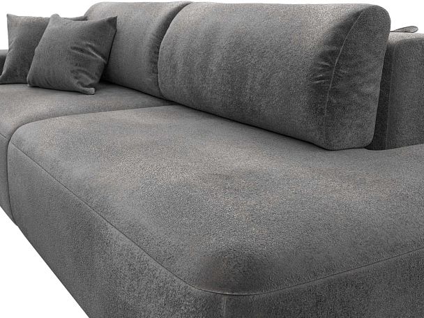 Диван прямой Лига-036 НПБ Модерн подлокотник слева Велюр серый - Вид 4
