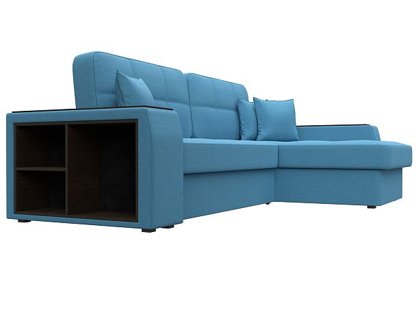 Диван угловой Брюссель правый угол Рогожка голубой - Вид 3