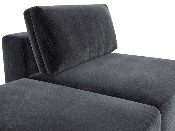 Модули диван и пуф Лига-060 НПБ Велюр серый - Вид 4