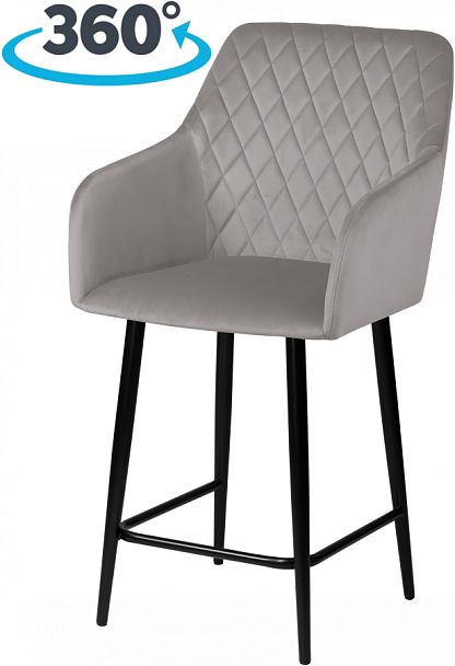 Комплект полубарных поворотных кресел Барли К, Confetti silver/черный, 2 шт. - Вид 1