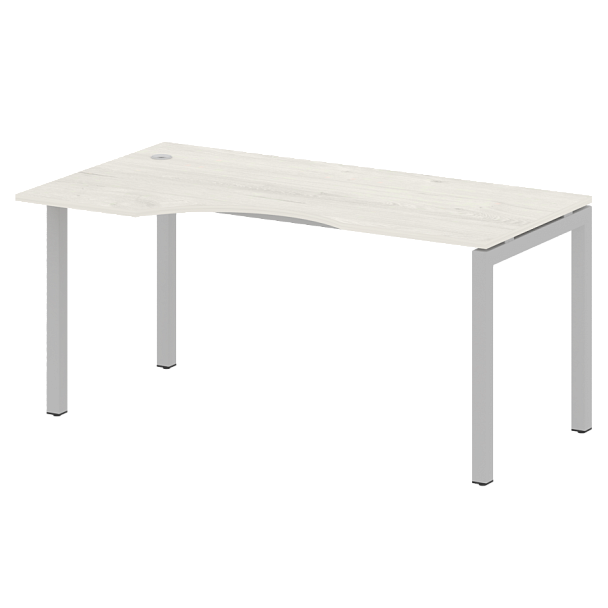 Metal System Quattro Стол криволинейный левый на П-образном м/к 50БП.СА-1 (L) Дуб наварра/Серый металл 1600*900*750 - Вид 1