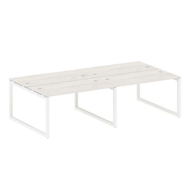 Metal System Quattro Р. ст. на 4 раб. места на О-образном м/к 50БО.СМ-4.3 Дуб наварра/Белый металл 2800*1475*750 - Вид 1